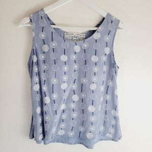 Pink Martini Blue Dandy Fluffs Sleeveless Blouse
